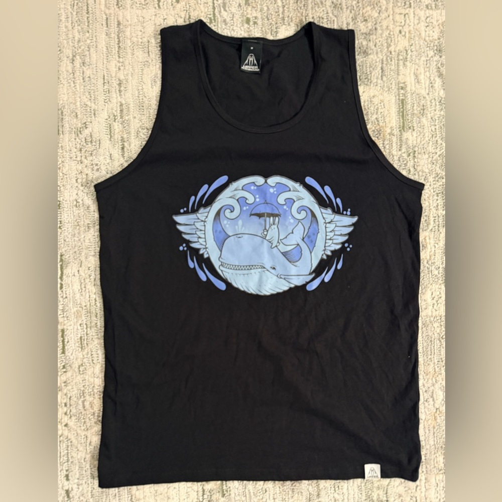 VTG upper playground Black Whale Graphic Tank Top